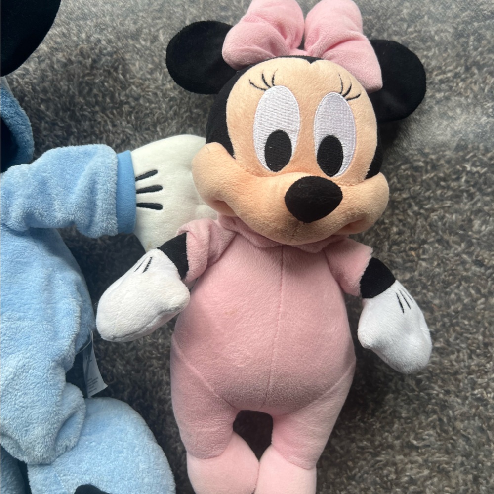 Disney Babies Baby Mickey Mouse and Minnie Mouse plush wearing pajamas - Picture 4 of 14